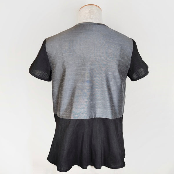 Back Flounce T Shirt Cotton Silk