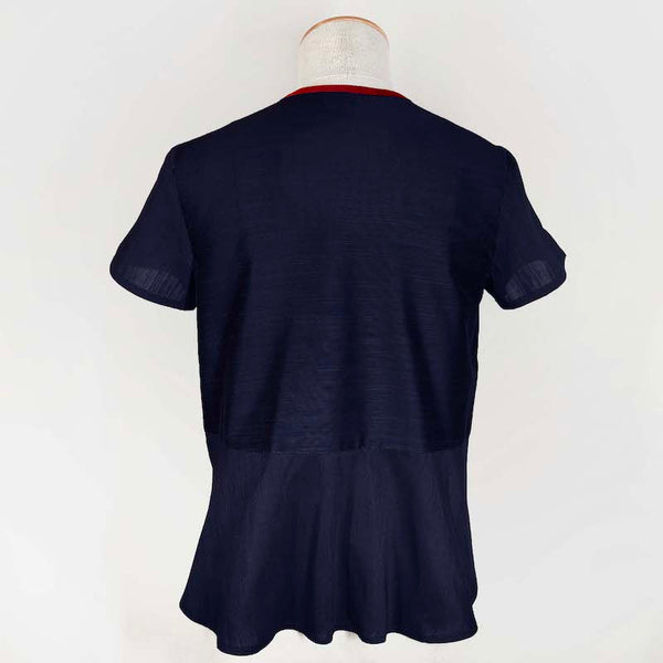 Back Flounce T Shirt Cotton Silk