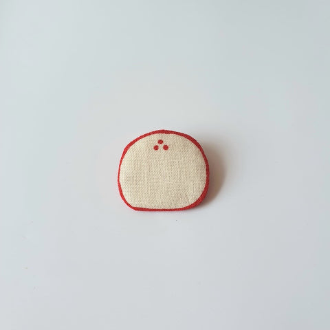 Fabric Brooch (Baozi with Red Dots)