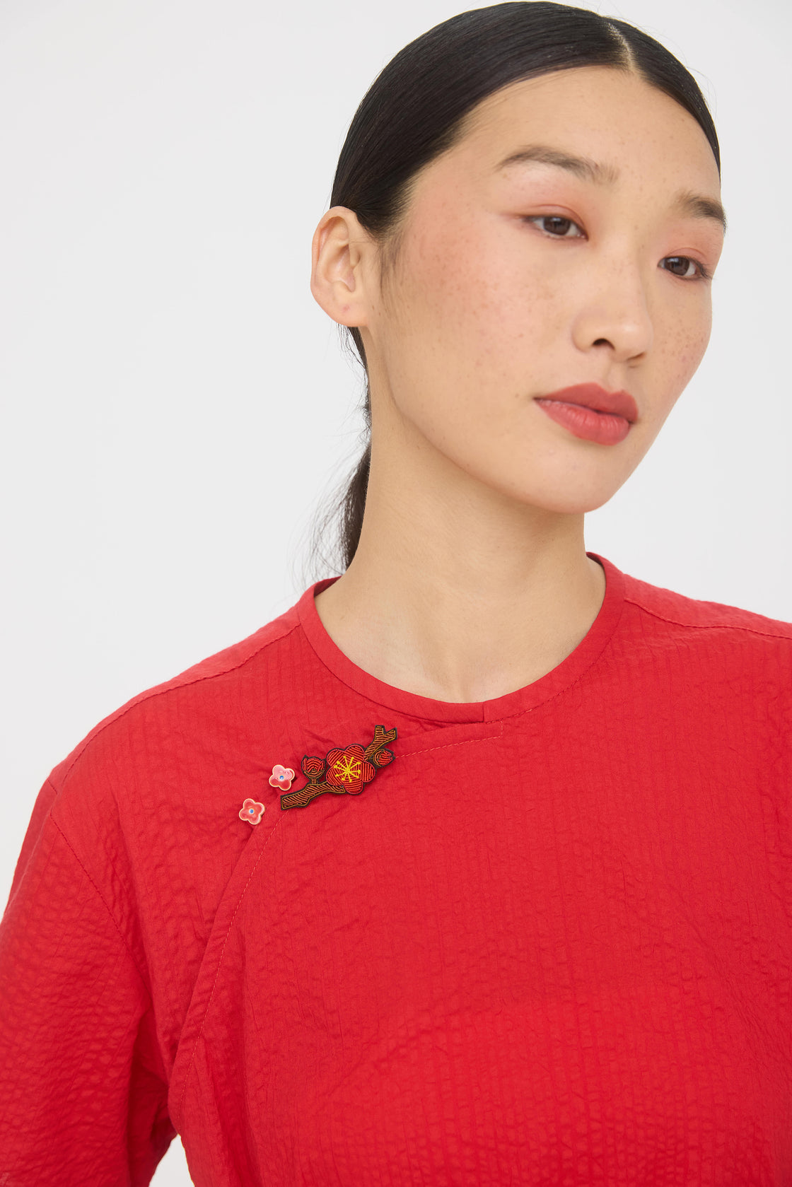 Brooch with Metallic Thread (Cherry Blossom) [PRE-ORDER]