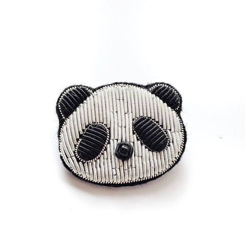 Brooch with Metallic Thread (Panda) [PRE-ORDER]