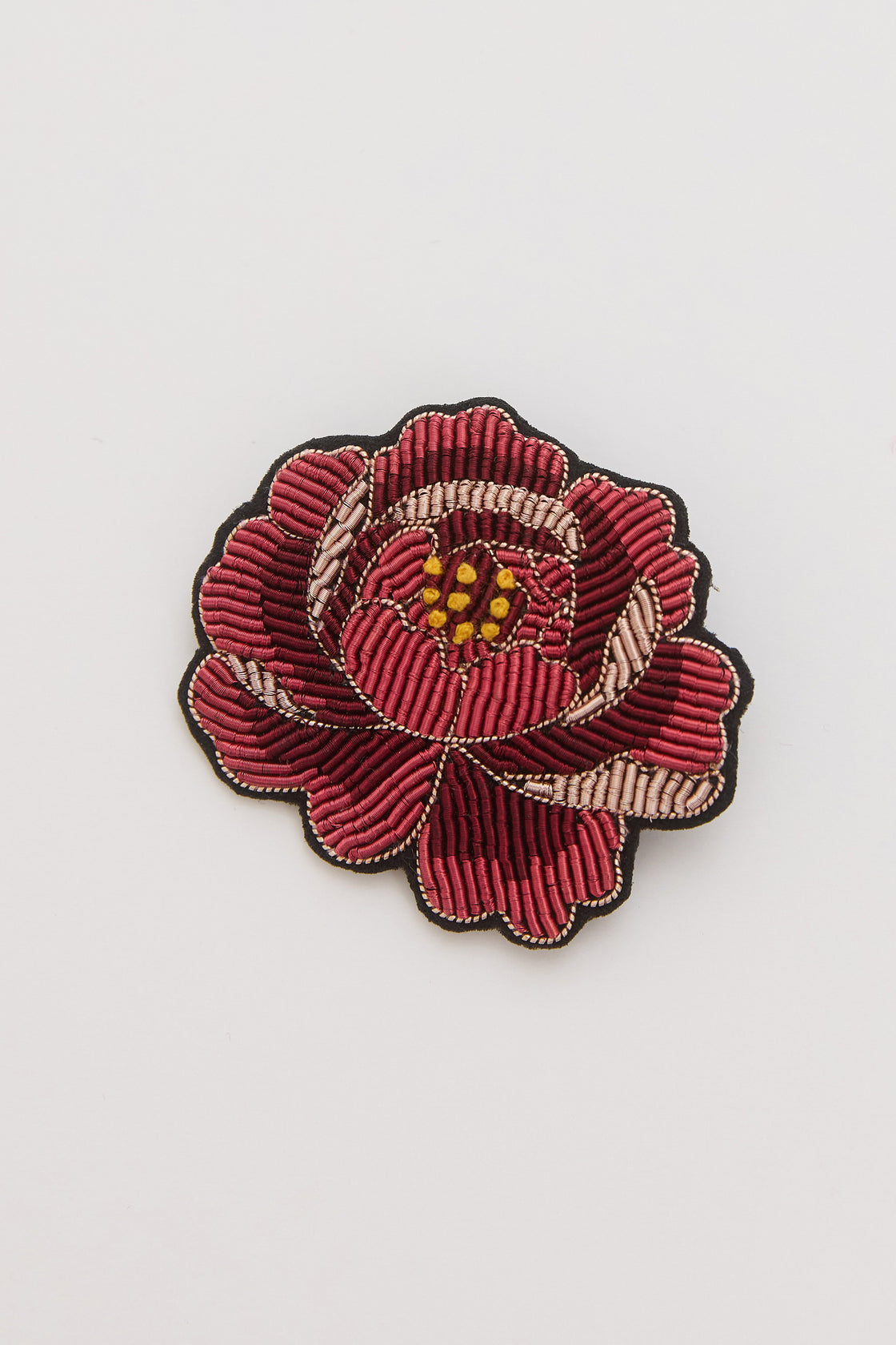 Brooch with Metallic Thread (Peony) [PRE-ORDER]