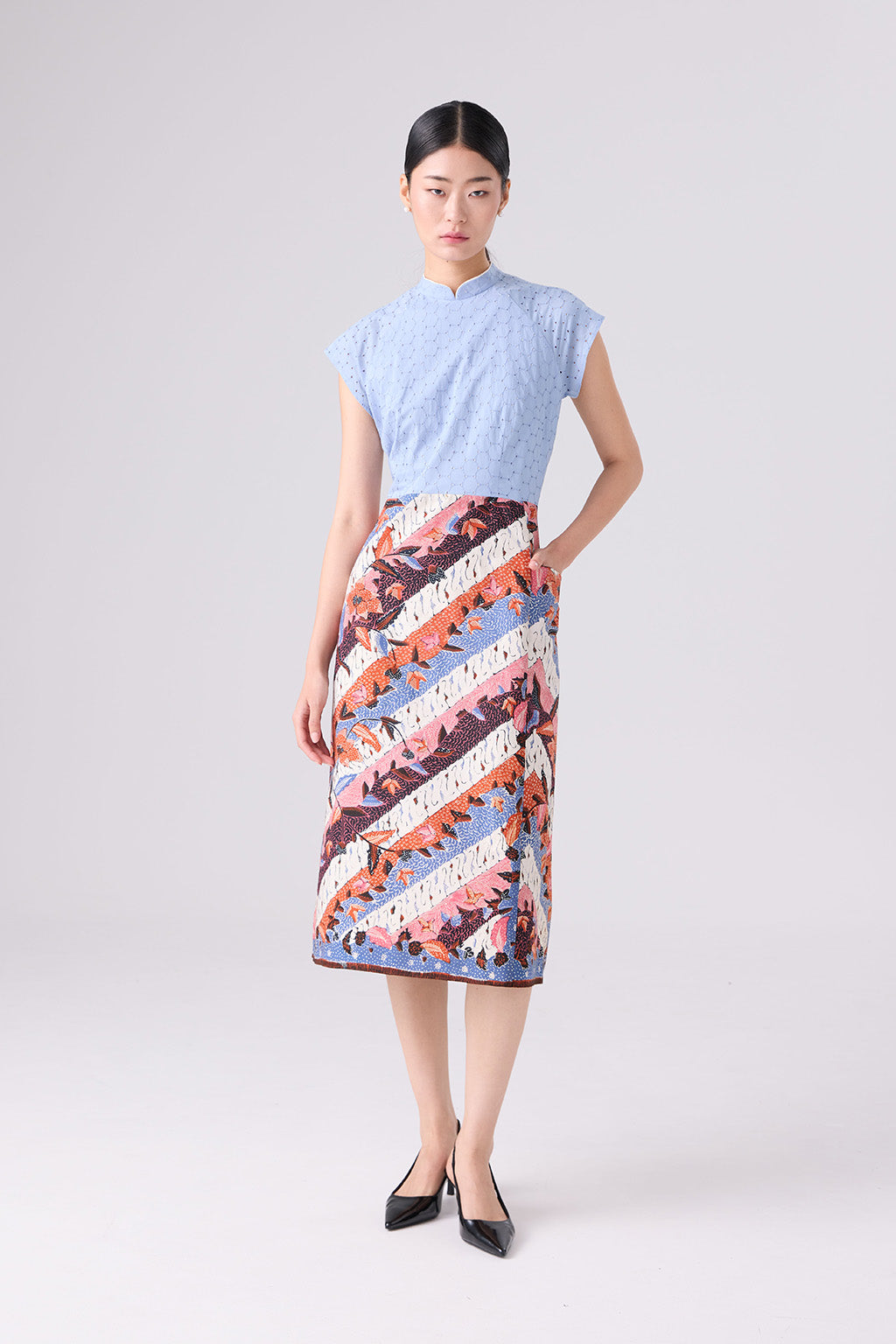 CS Amah Batik Sarong Midi Broderie Anglaise