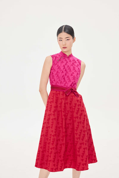 CS Triangle Cut Jacquard Midi 120 Circle Skirt [PRE-ORDER]