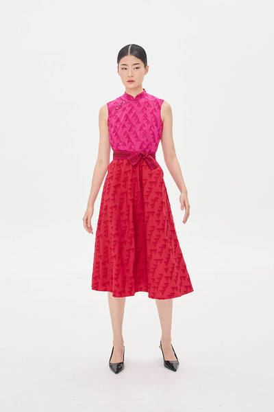 CS Triangle Cut Jacquard Midi 120 Circle Skirt [PRE-ORDER]