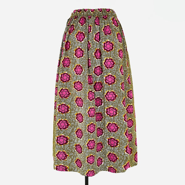 Midi Irregular Pleats Skirt Afr Print [PRE-ORDER]