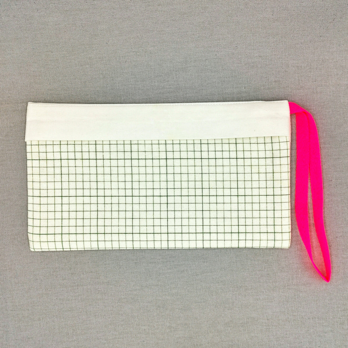Graph Paper Green Pouch