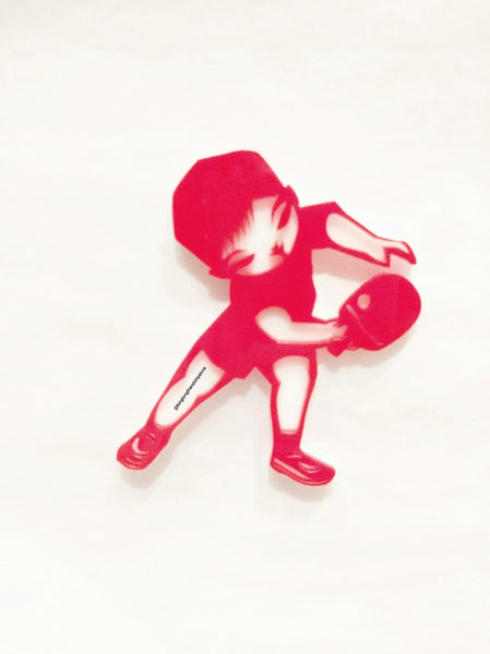 Ping Pong Boy Acrylic Brooch