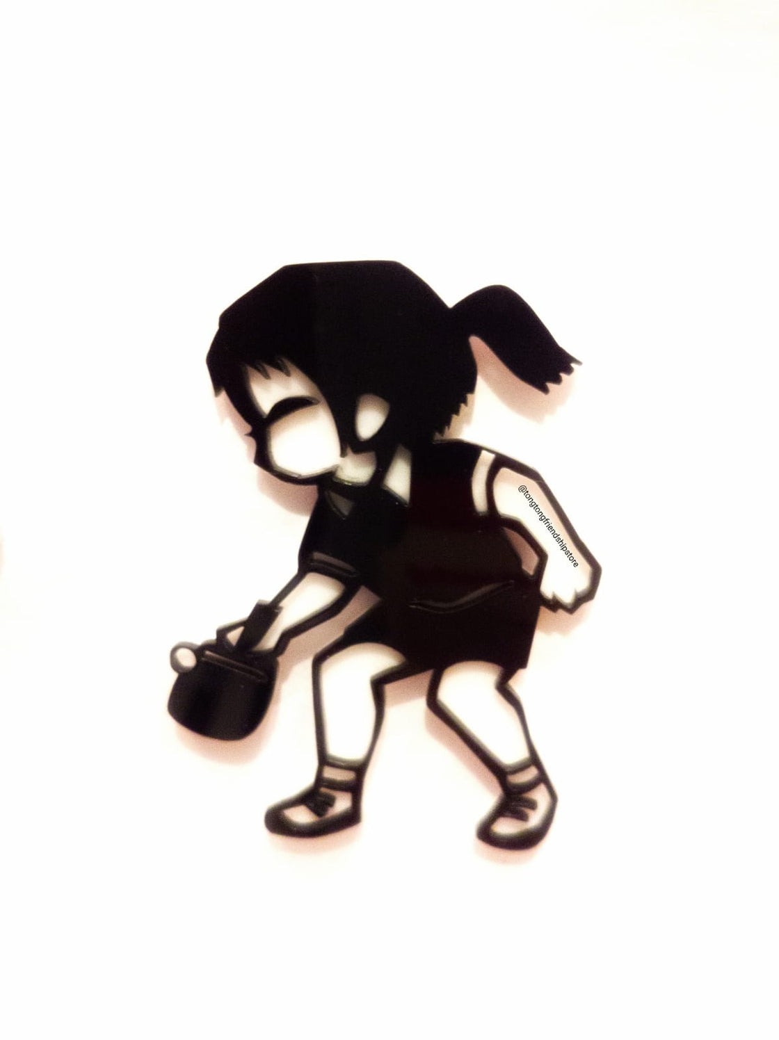 Ping Pong Gal Acrylic Brooch