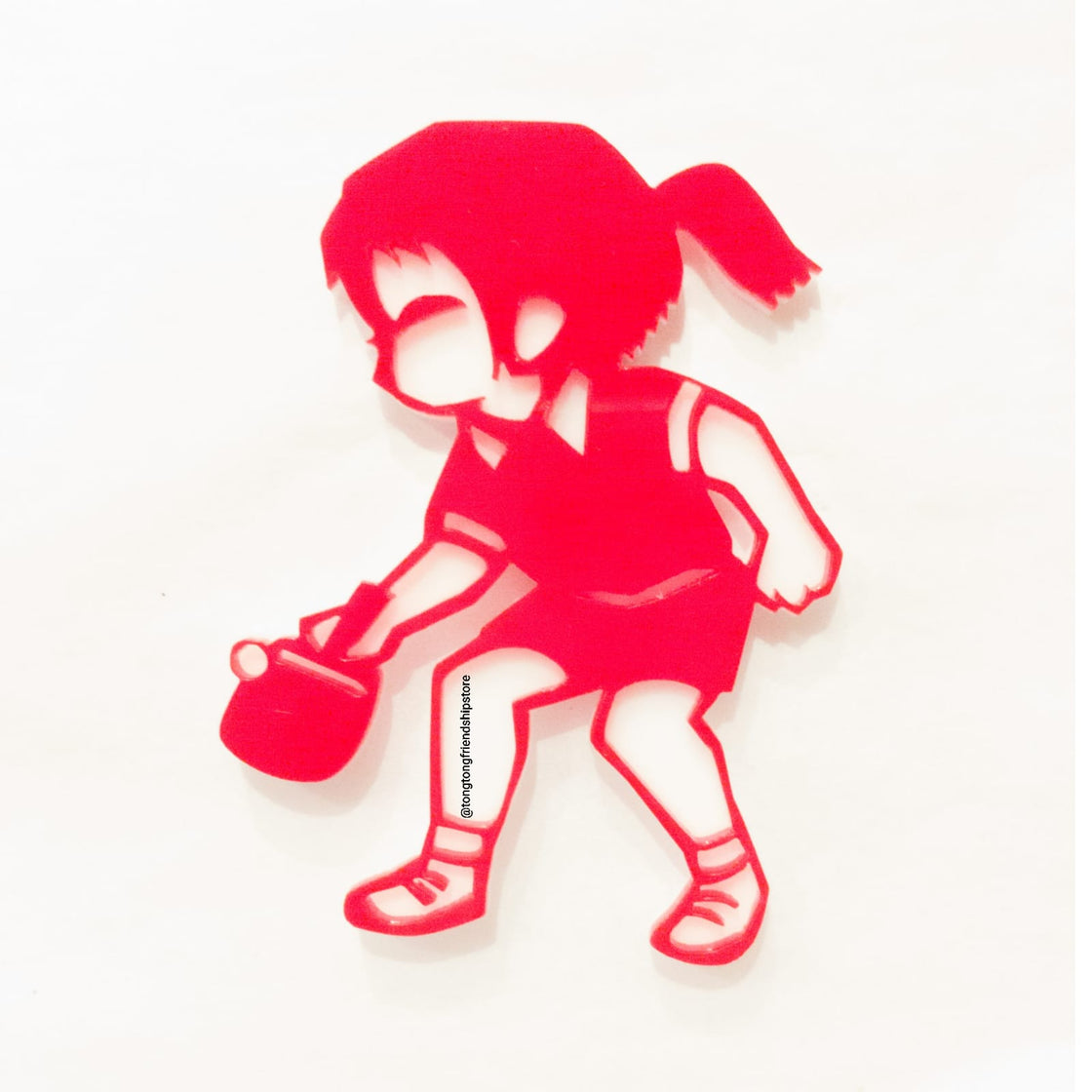 Ping Pong Gal Acrylic Brooch