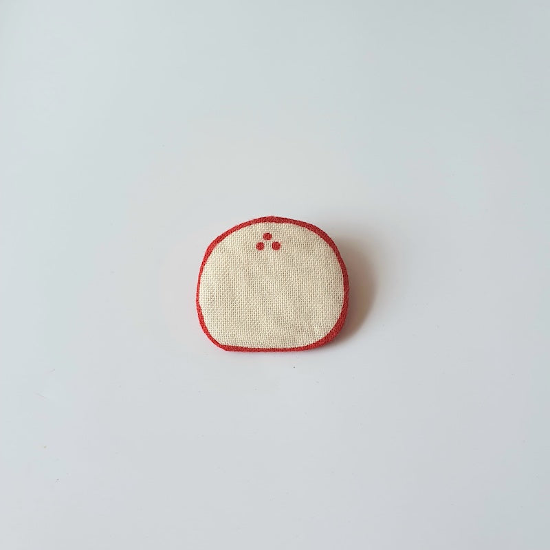 Fabric Brooch (Baozi with Red Dots)