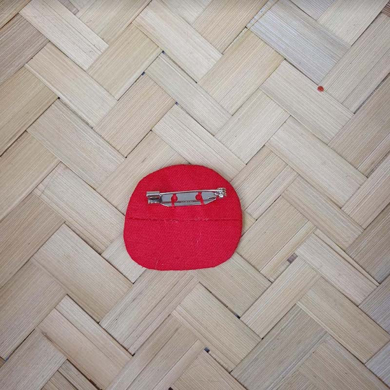 Fabric Brooch (Baozi with Red Dots)